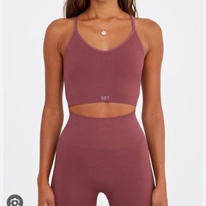 SET ACTIVE SCULPTFLEX set (Canyon) Ribbed v bra and leggings